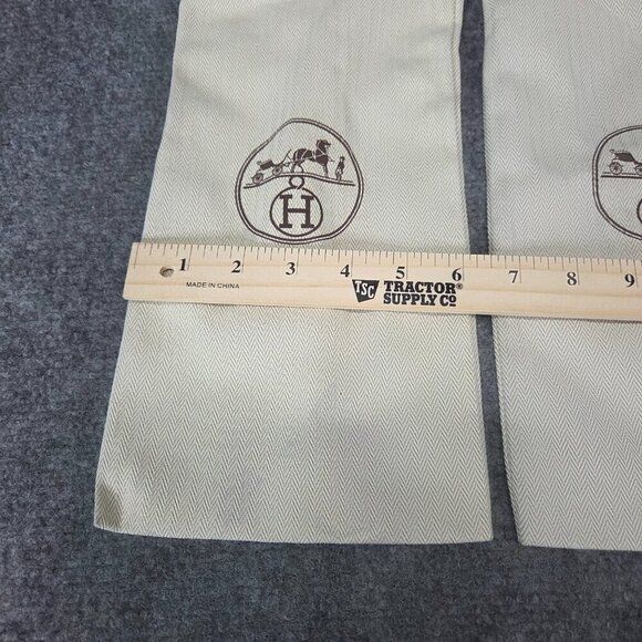 EMPTY Hermes Dust Bags for Sandals Draw string top 13.75” x 6” Pair - Picture 4 of 5